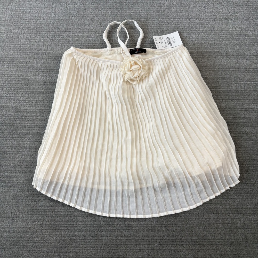Crewcuts J Crew Dress Girls Size 2T‎ Cream Pleated High Neck Dress Party